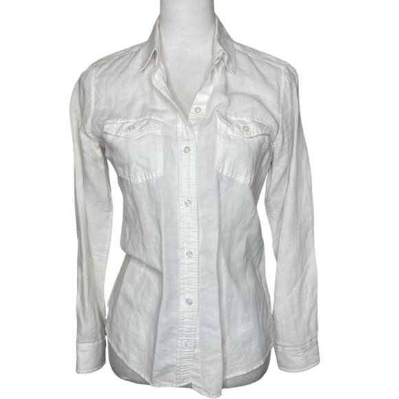 Banana Republic Soft Wash Shirt Linen Cotton Button Down Shirt Sz Small Career - Picture 2 of 9